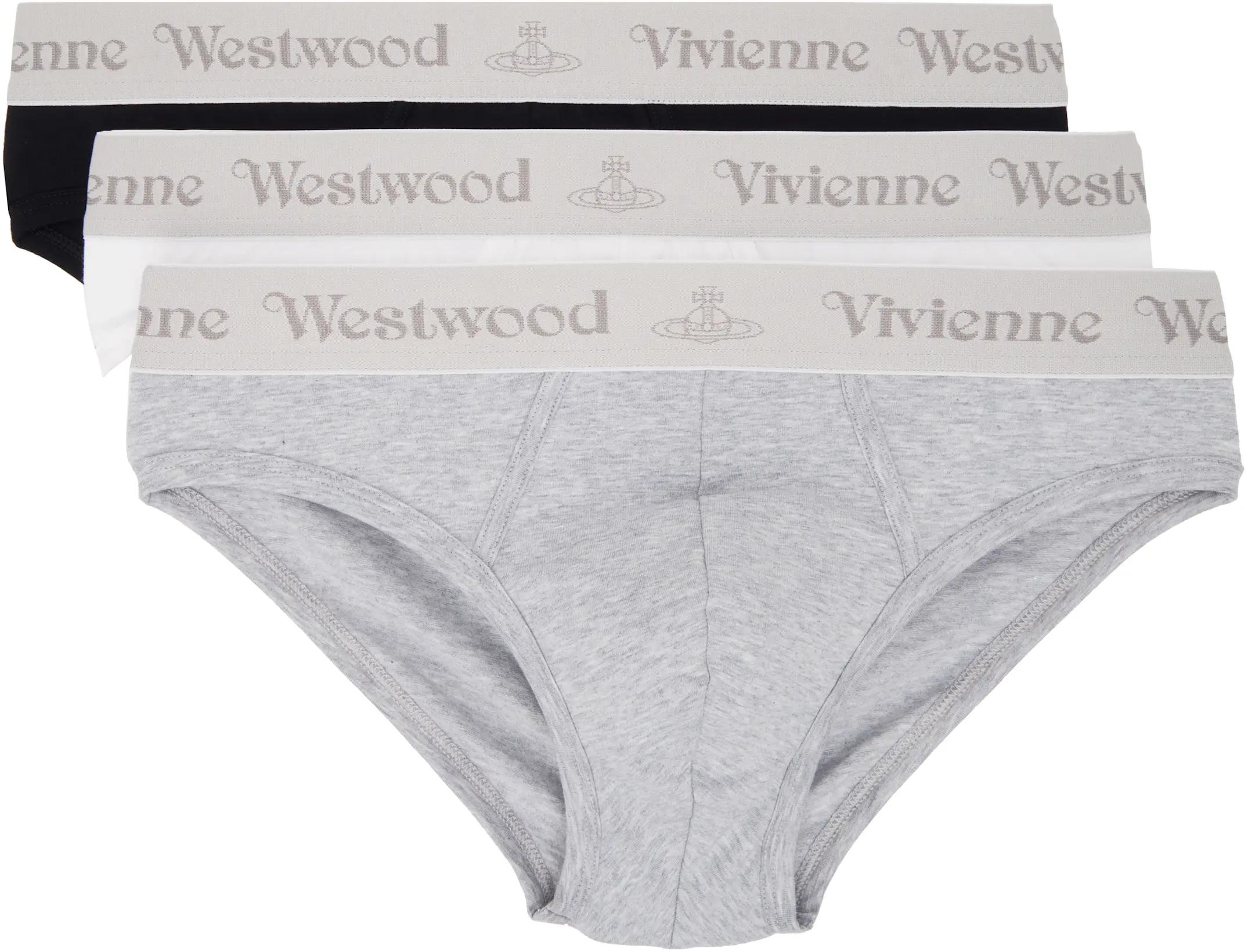 Three-Pack Multicolor Slip Band Briefs by VIVIENNE WESTWOOD