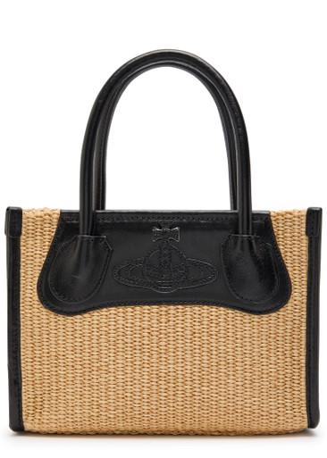 Tory small leather and raffia tote cross-body bag by VIVIENNE WESTWOOD