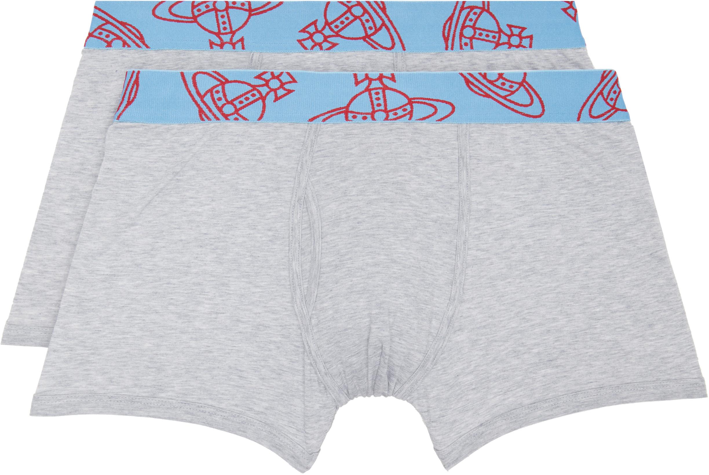 Two-Pack Gray Band Boxer Briefs by VIVIENNE WESTWOOD