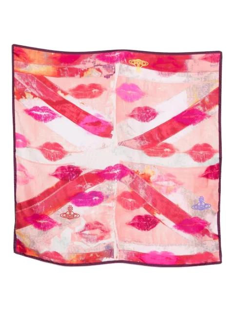 Union Jack Kiss square scarf by VIVIENNE WESTWOOD