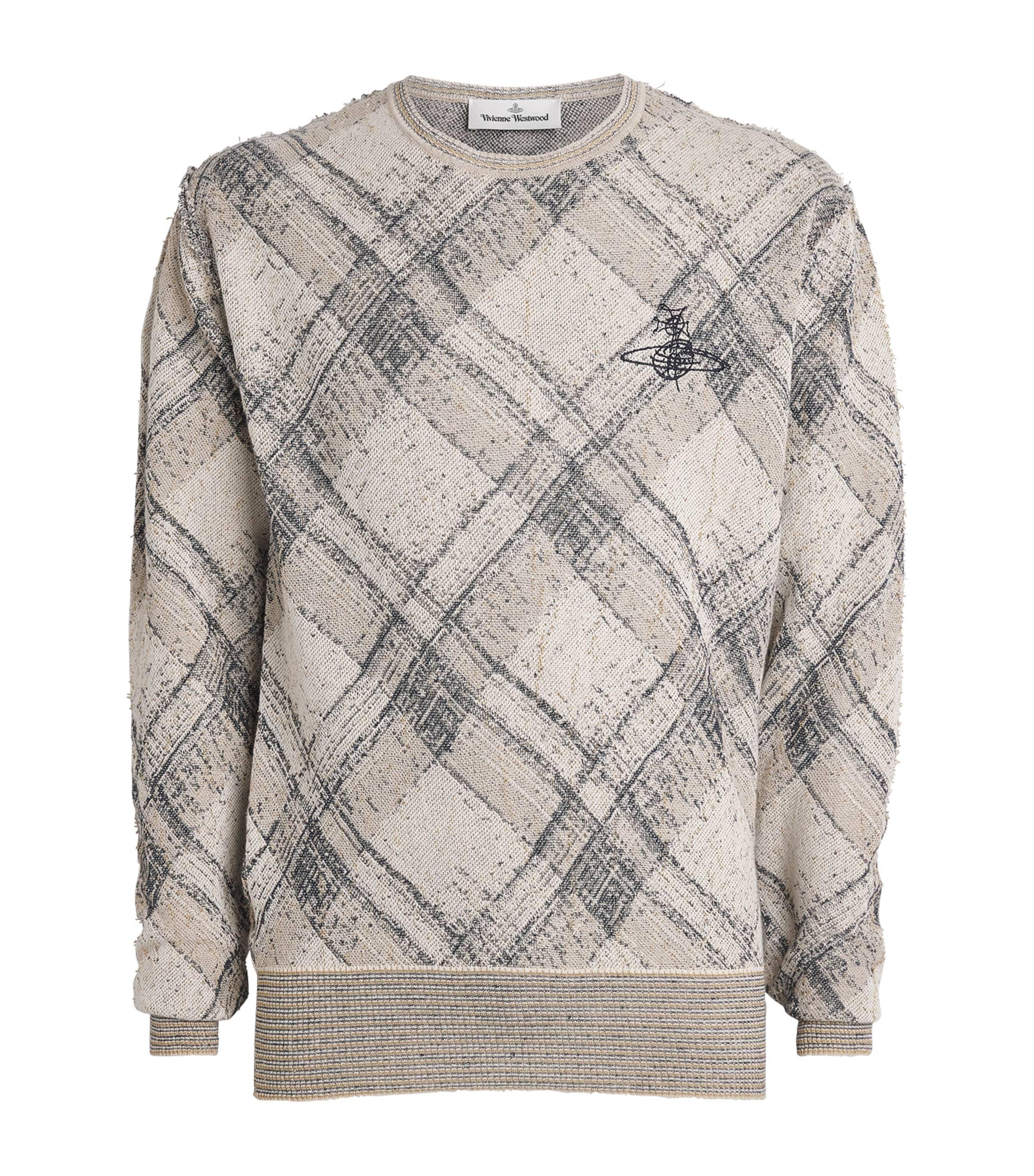Vivienne Westwood Linen-Blend Broken Tartan Sweater by VIVIENNE WESTWOOD