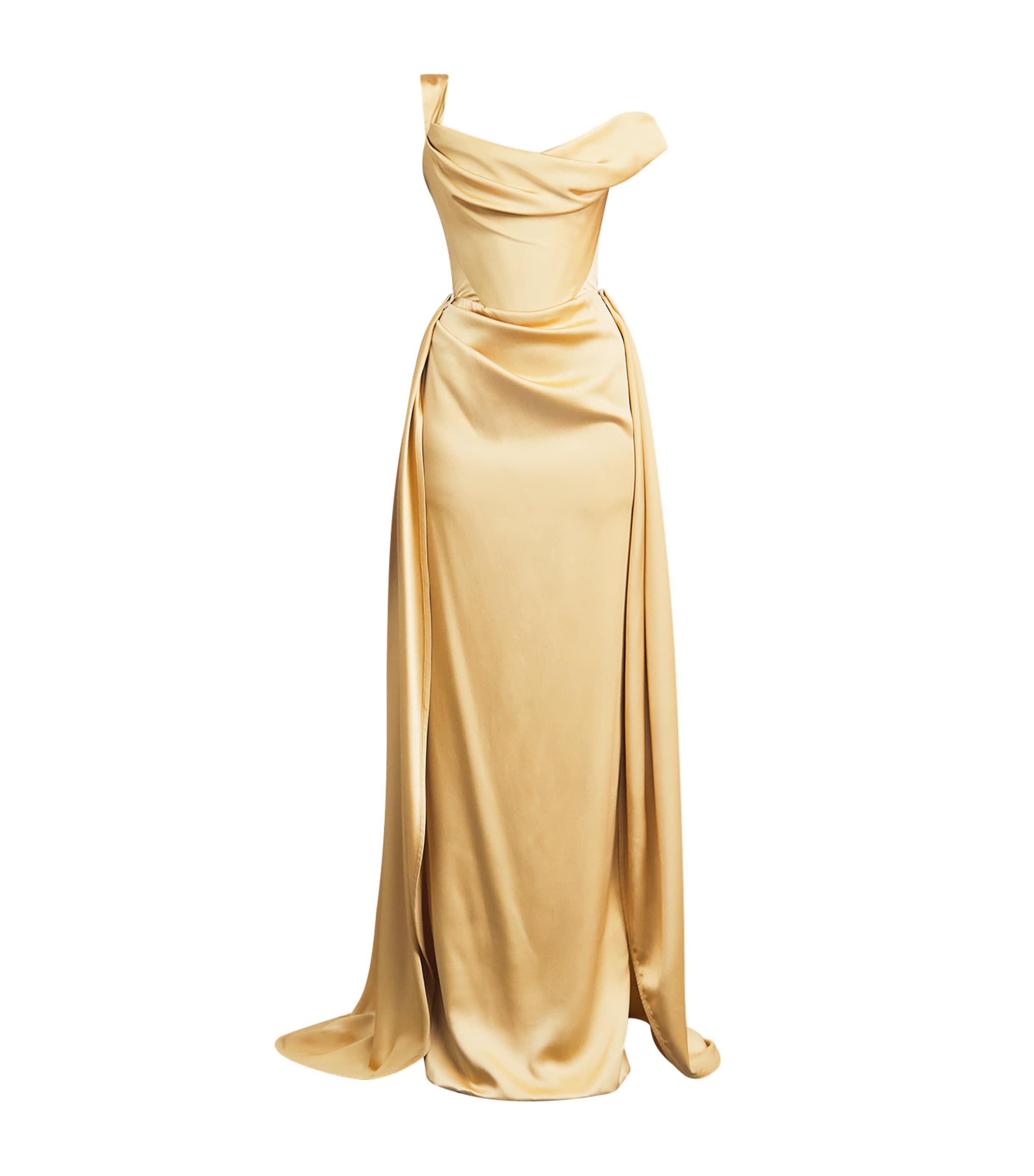 Vivienne Westwood Satin One-Shoulder Nova Grace Gown by VIVIENNE WESTWOOD