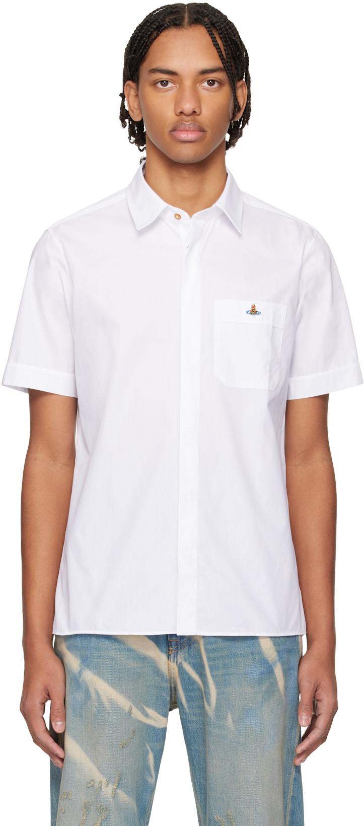 White Classic Short Sleeve Shirt by VIVIENNE WESTWOOD