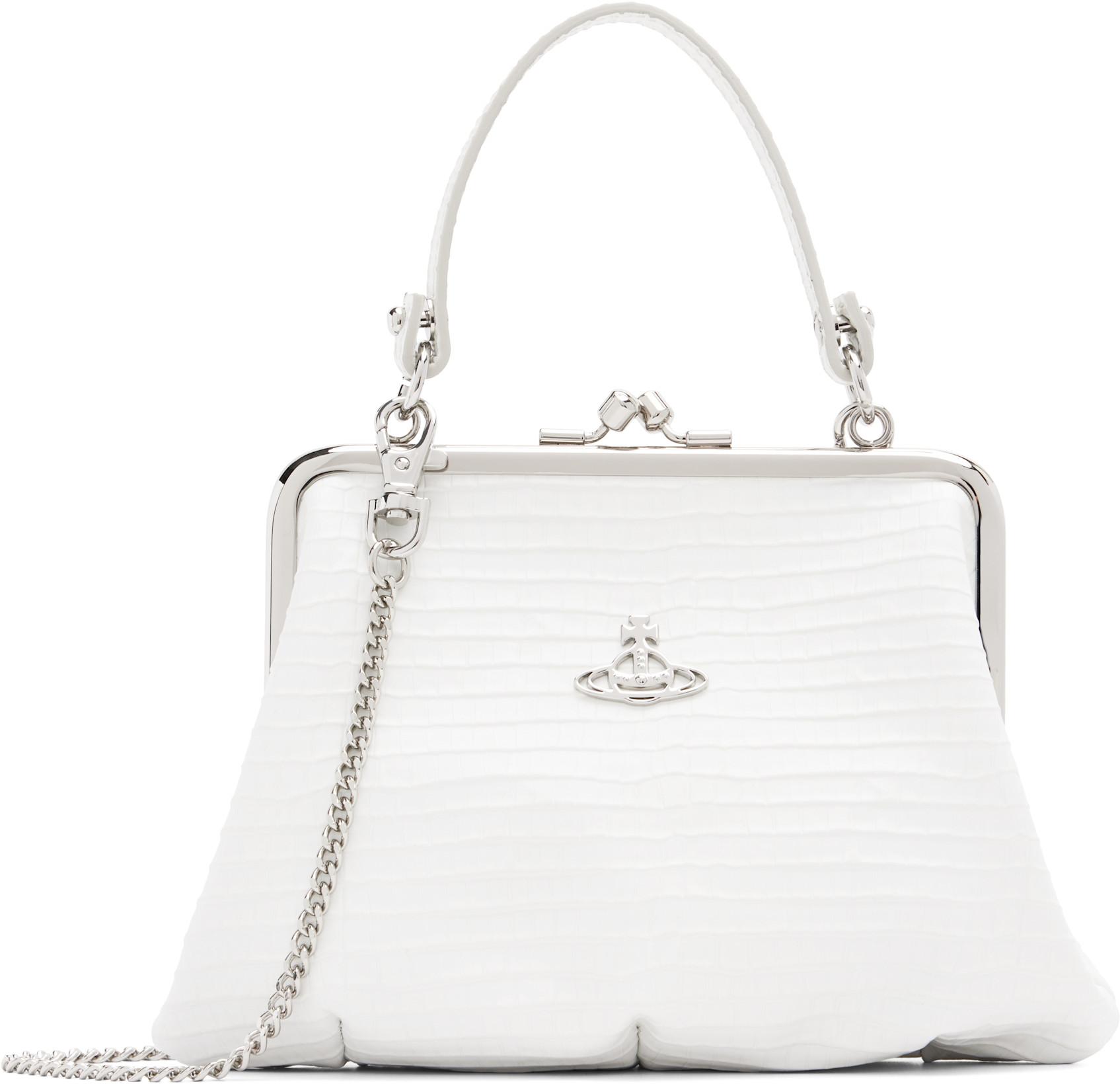White Granny Frame Bag by VIVIENNE WESTWOOD