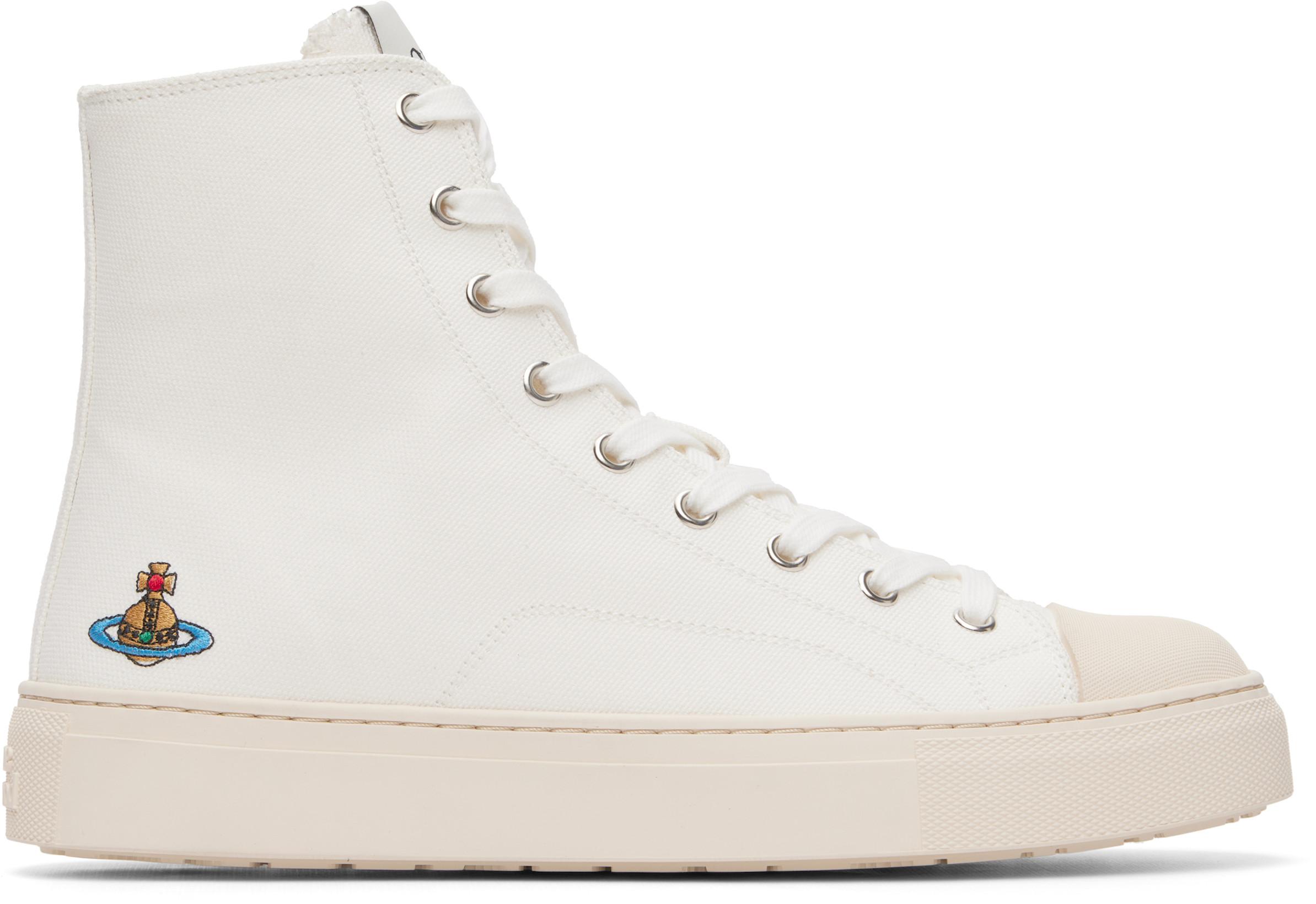 White High Top Plimsoll Sneakers by VIVIENNE WESTWOOD