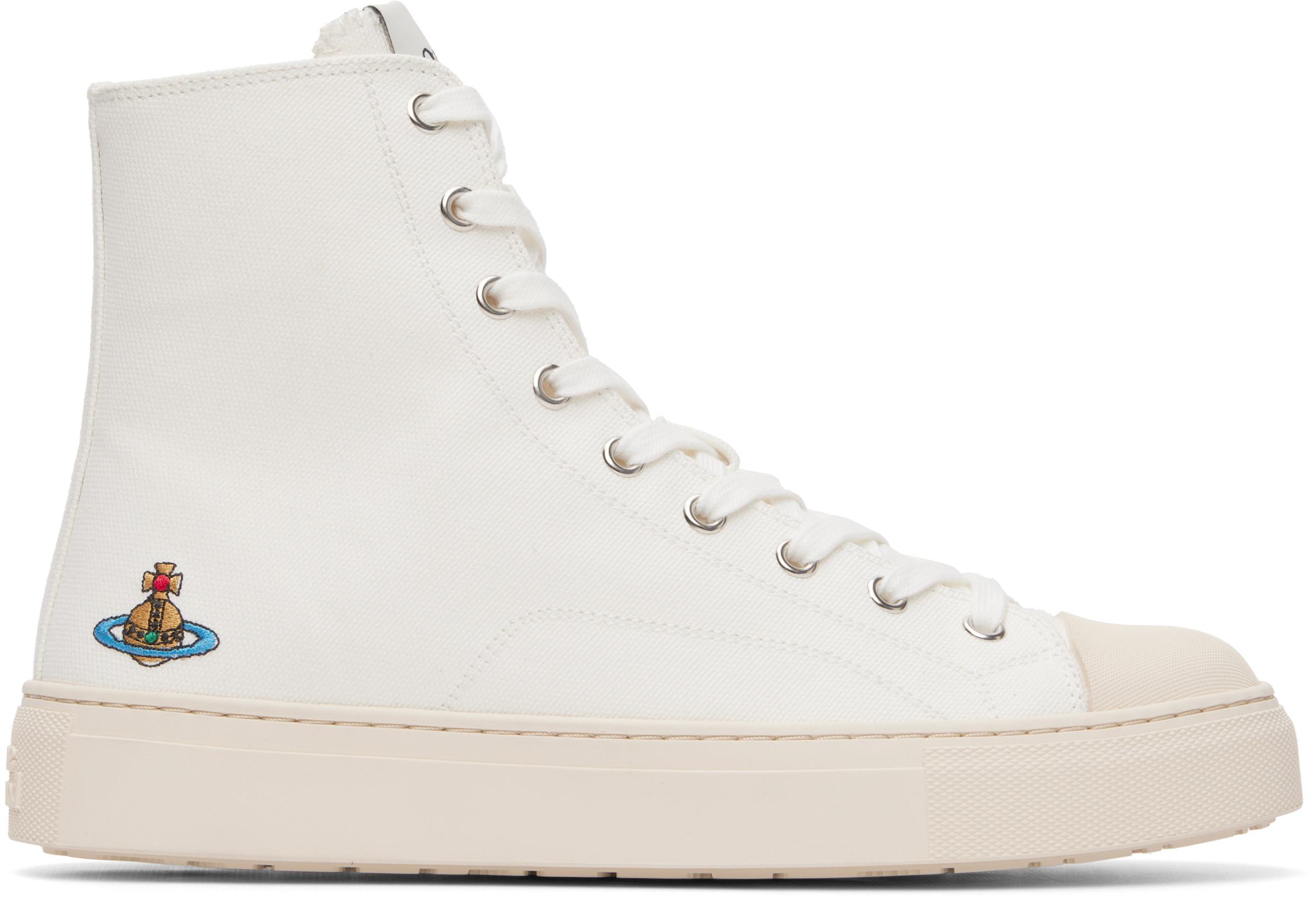 White High Top Plimsoll Sneakers by VIVIENNE WESTWOOD
