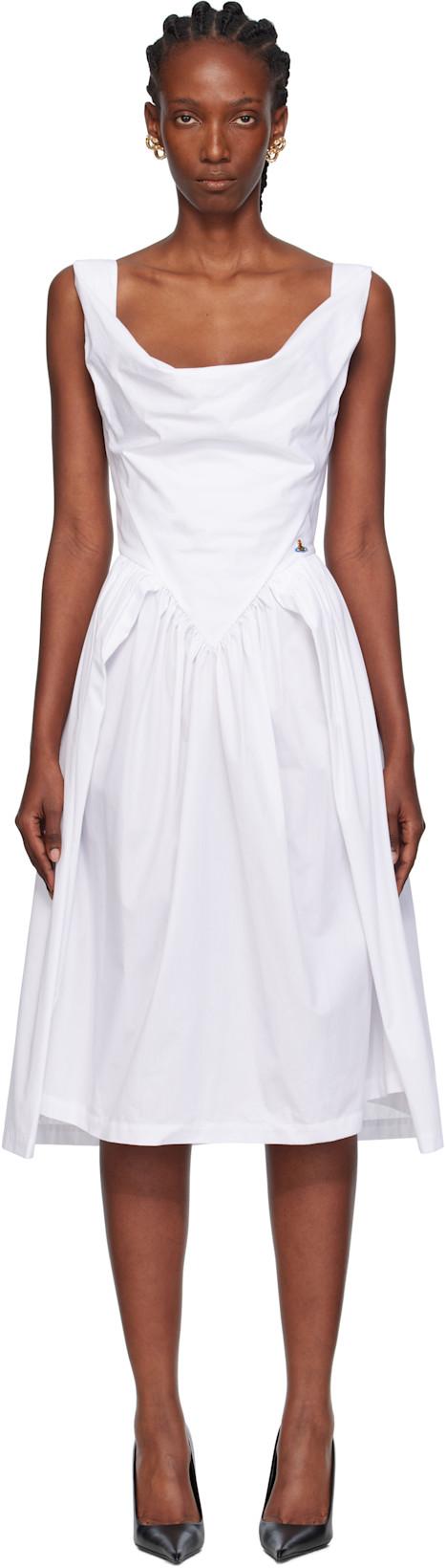 White Sunday Midi Dress by VIVIENNE WESTWOOD