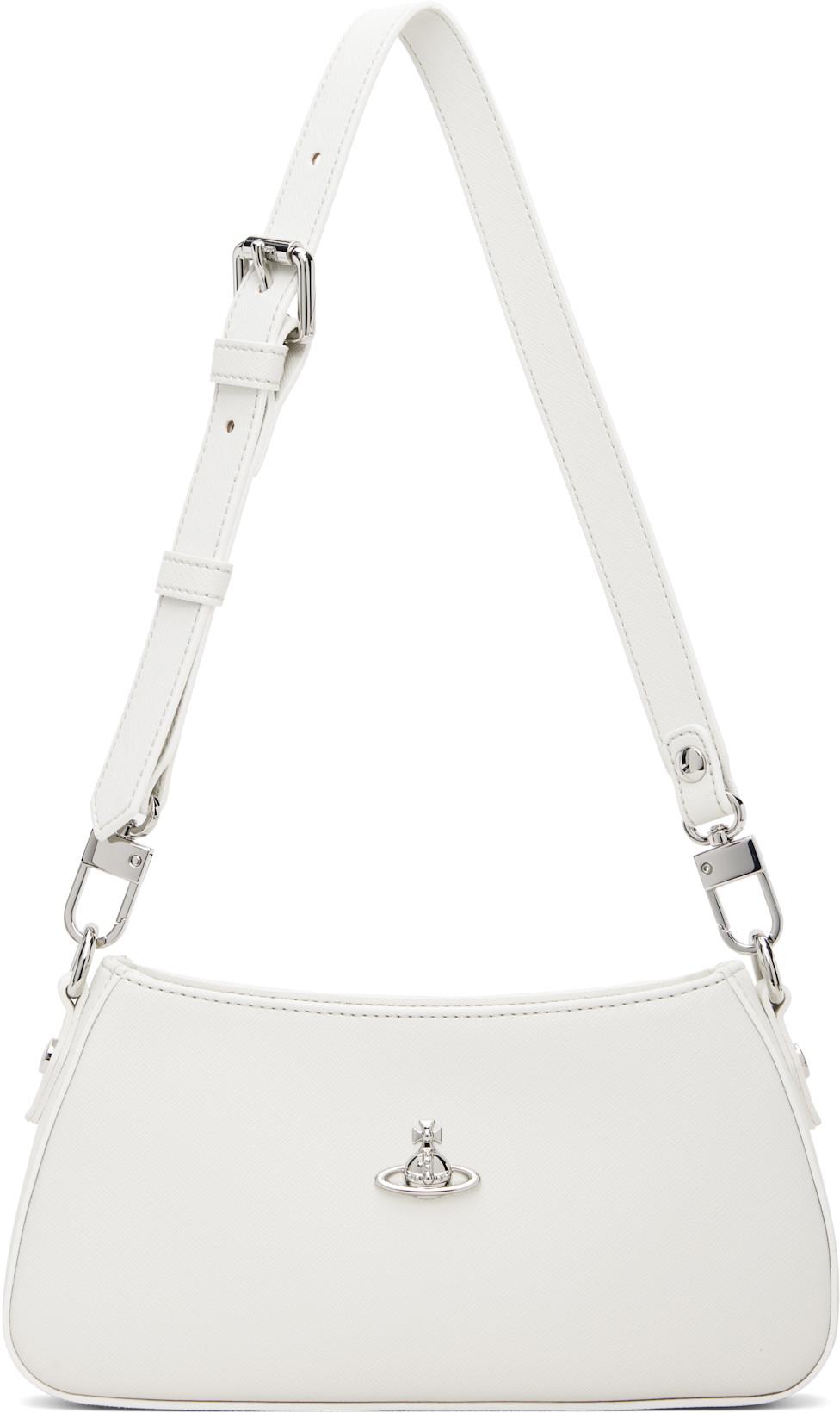 White Tasha Shoulder Phone Bag by VIVIENNE WESTWOOD