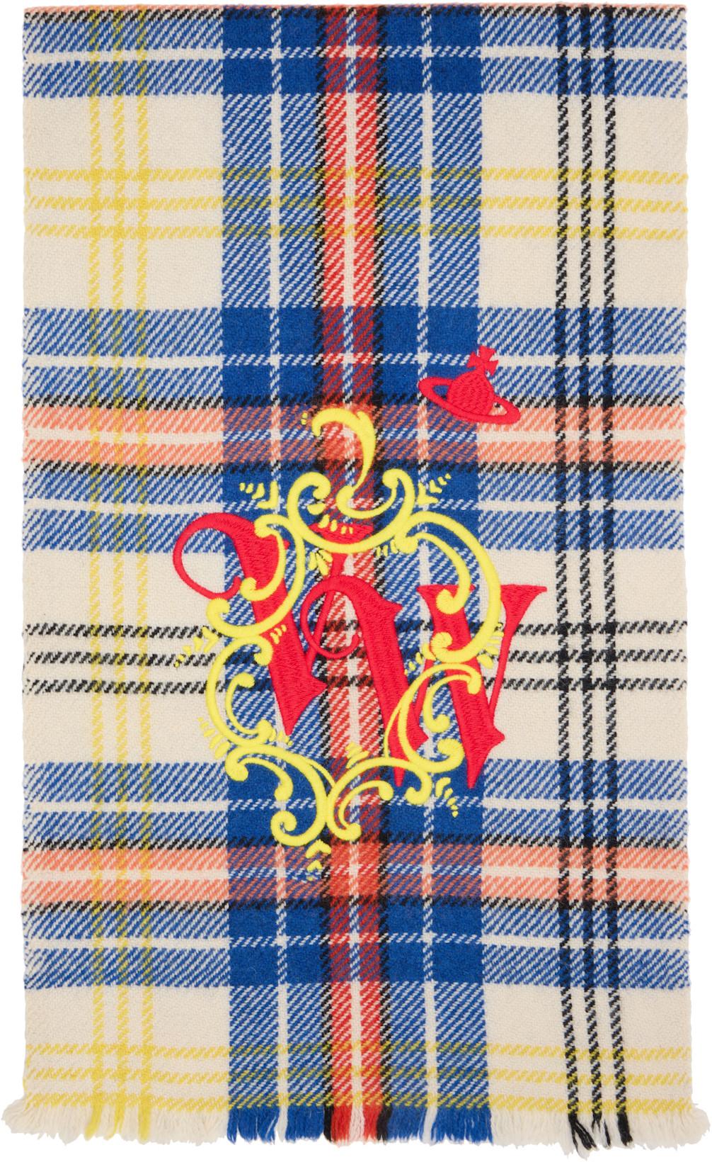Yellow & Blue Yak Scarf by VIVIENNE WESTWOOD