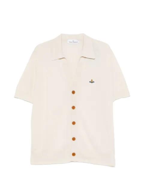 button-fastening logo-embroidered polo cardigan by VIVIENNE WESTWOOD