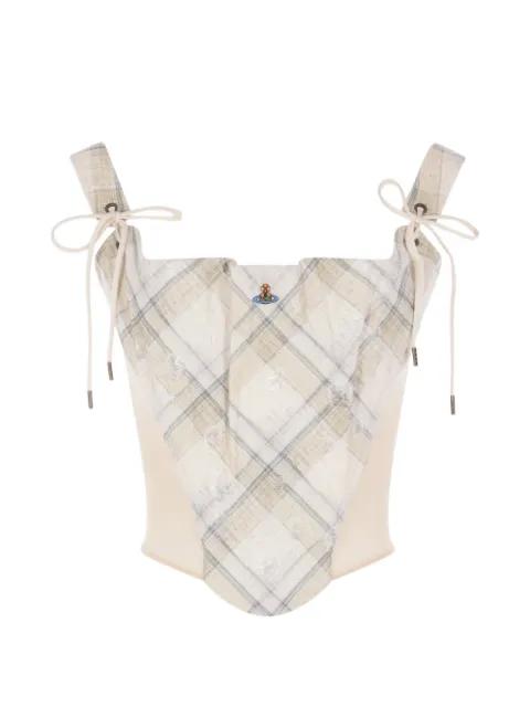 check-print distressed top by VIVIENNE WESTWOOD