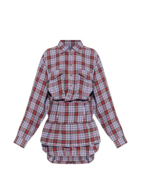 checked buttoned mini dress by VIVIENNE WESTWOOD