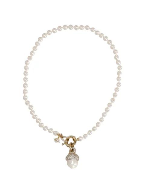 cream pearl pendant necklace by VIVIENNE WESTWOOD