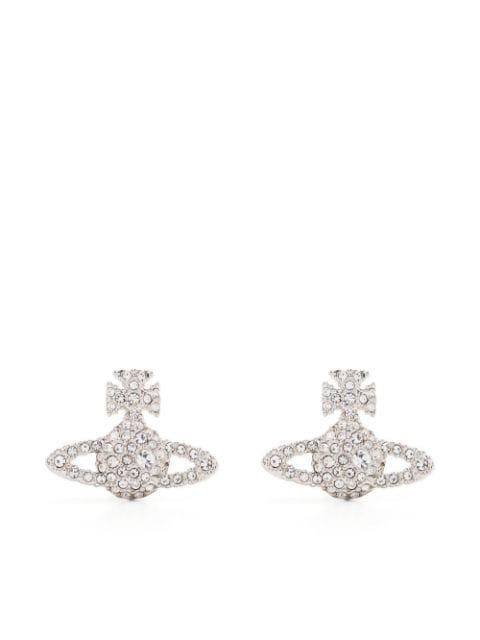 crystal-embellished logo stud earring by VIVIENNE WESTWOOD
