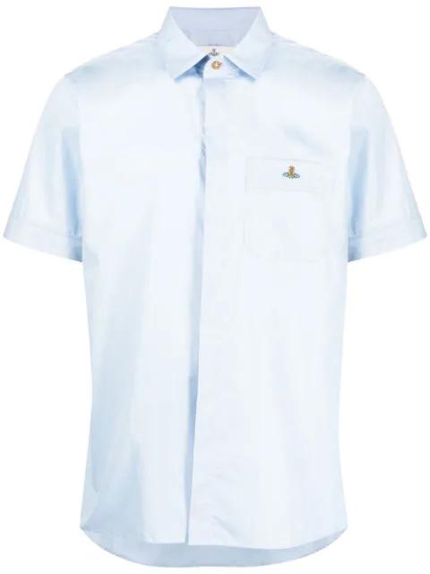 embroidered orb short sleeve shirt by VIVIENNE WESTWOOD