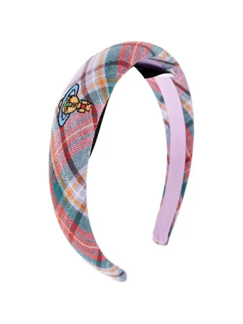 embroidered plaid headband by VIVIENNE WESTWOOD