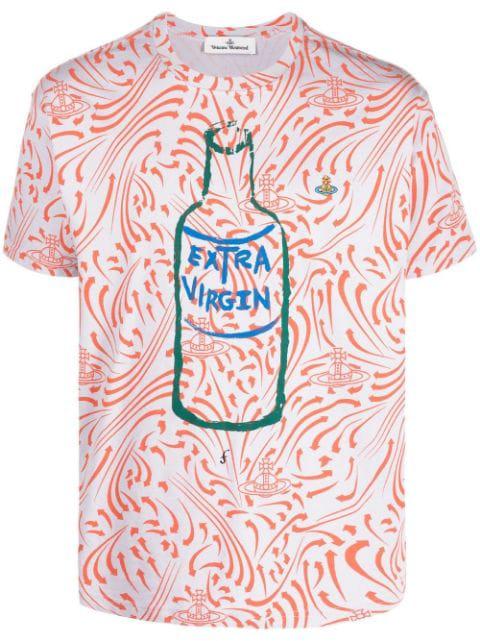 extra-virgin graphic-print logo T-shirt by VIVIENNE WESTWOOD