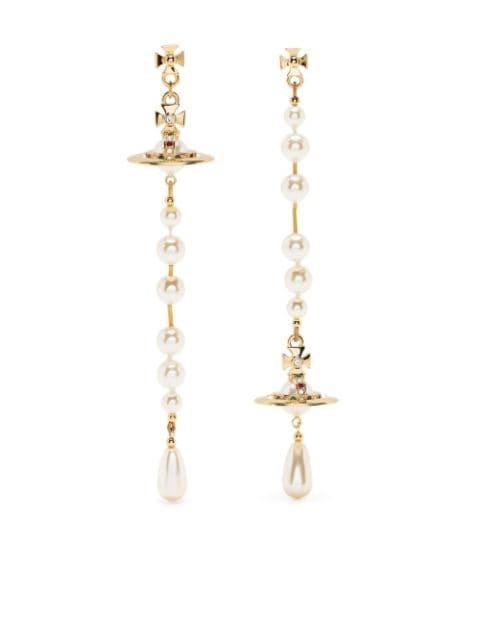 faux-pearl drop earrings by VIVIENNE WESTWOOD