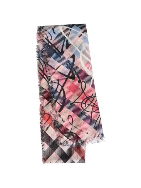 logo-monogrammed wool scarf by VIVIENNE WESTWOOD