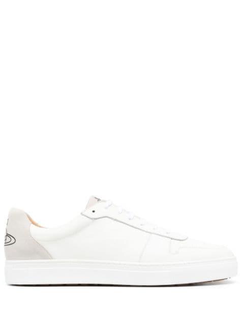 logo-print calf leather sneakers by VIVIENNE WESTWOOD