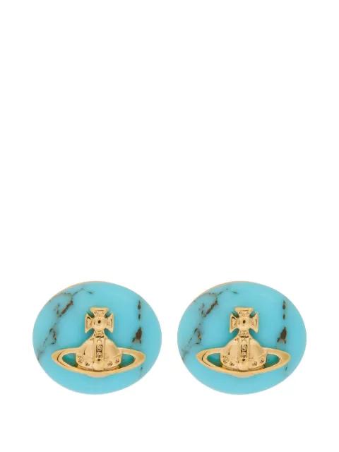 orb-plaque stud earrings by VIVIENNE WESTWOOD