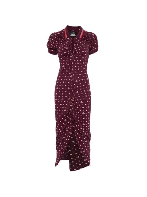 patterned ruched midi dress by VIVIENNE WESTWOOD