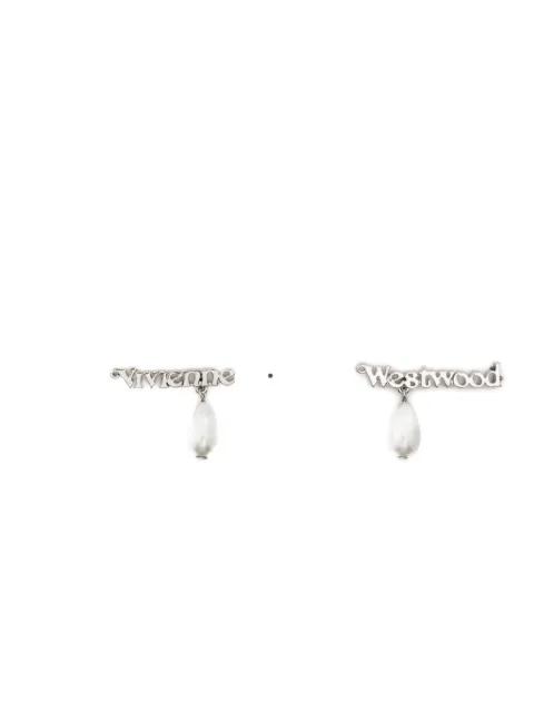 pearl embellished drop earrings by VIVIENNE WESTWOOD