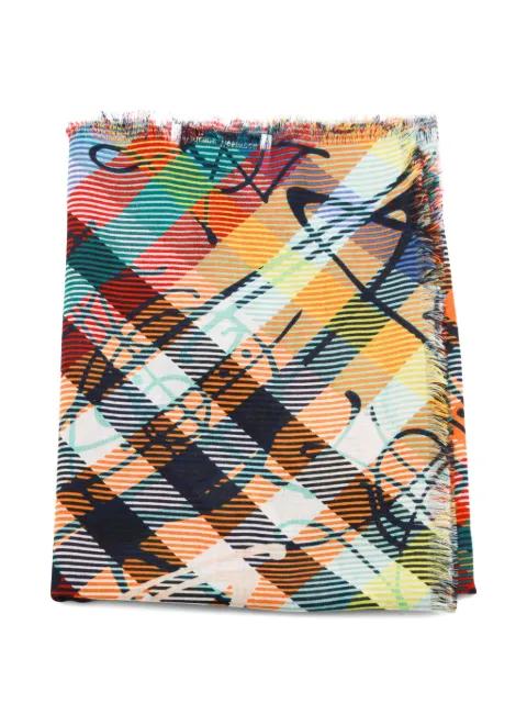 plaid fringed scarf by VIVIENNE WESTWOOD