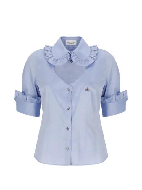 ruffled-detail logo-embroidered shirt by VIVIENNE WESTWOOD