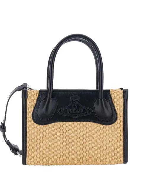 small Troy Orb-motif woven tote bag by VIVIENNE WESTWOOD