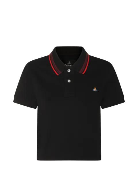 striped-collar logo polo top by VIVIENNE WESTWOOD
