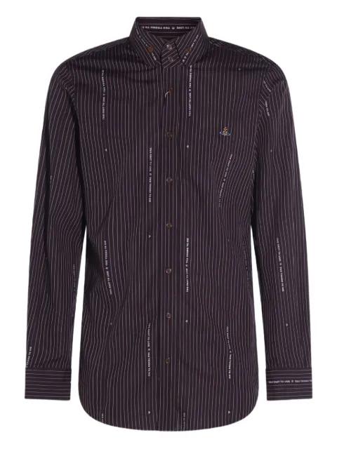striped logo-embroidered shirt by VIVIENNE WESTWOOD striped logo-embroidered shirt by VIVIENNE WESTWOOD