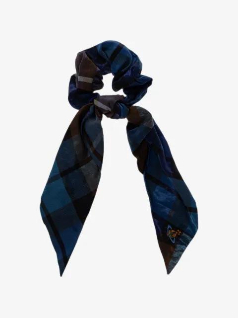 tartan-print knotted hair scrunchie by VIVIENNE WESTWOOD