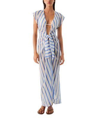 Sasha Stripe Long Swim Cover Up by VIX PAULA HERMANNY