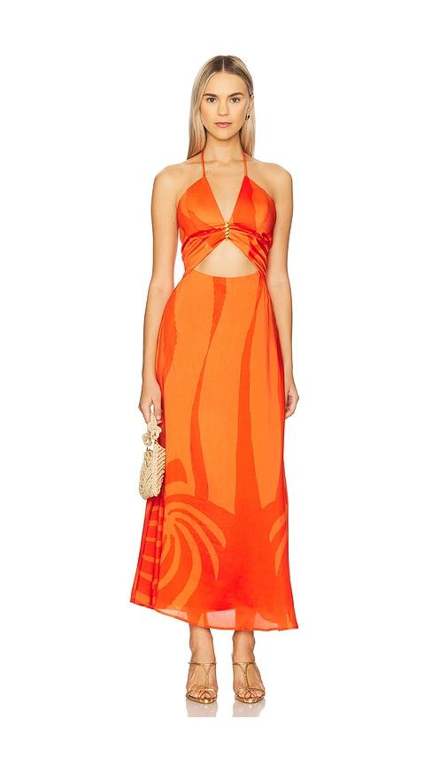 Vix Swimwear Aurea Long Dress in Orange by VIX SWIMWEAR