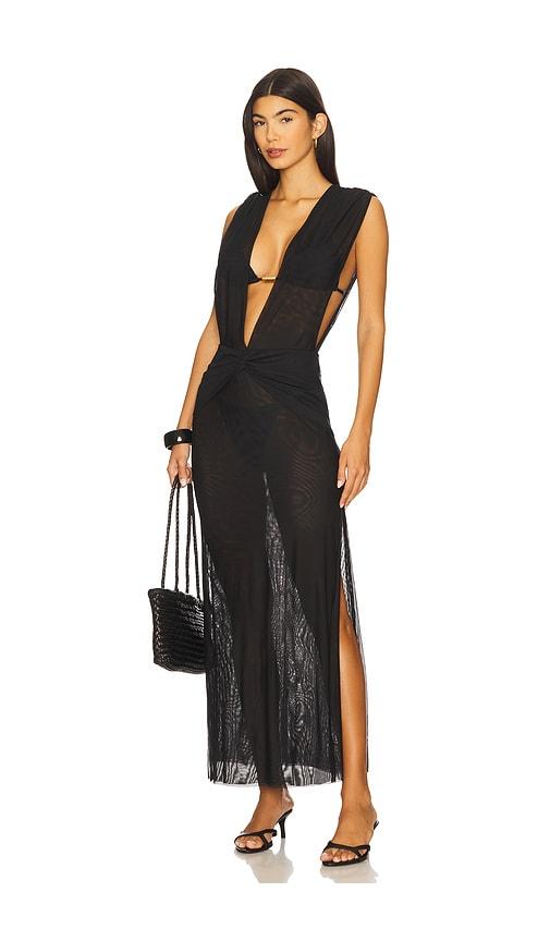 Vix Swimwear Cindy Long Cover Up in Black by VIX SWIMWEAR