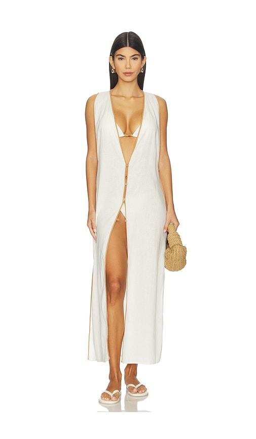 Vix Swimwear Iva Long Cover Up in White by VIX SWIMWEAR