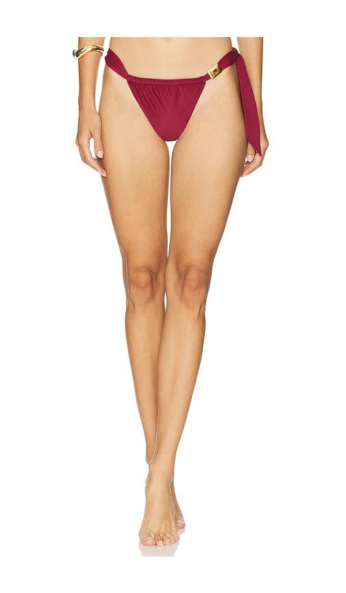 Vix Swimwear Liza Cheeky Tanga Bikini Bottom in Burgundy by VIX SWIMWEAR