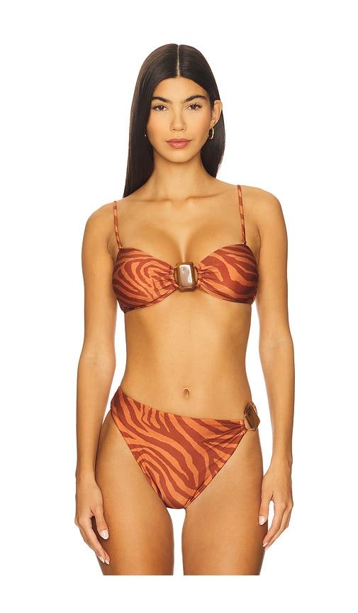 Vix Swimwear Misty Bandeau Bikini Top in Brown by VIX SWIMWEAR