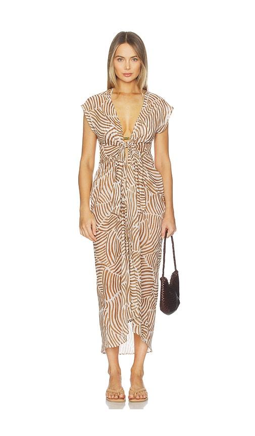 Vix Swimwear Sasha Long Cover Up Dress in Brown by VIX SWIMWEAR