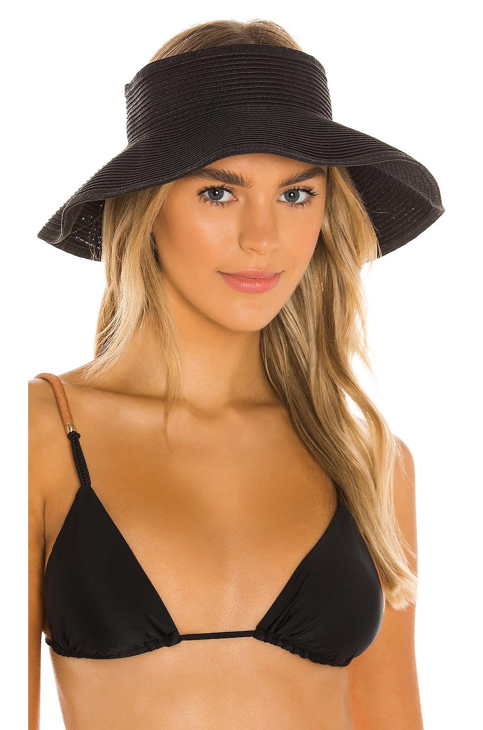 Vix Swimwear Visor in Black by VIX SWIMWEAR