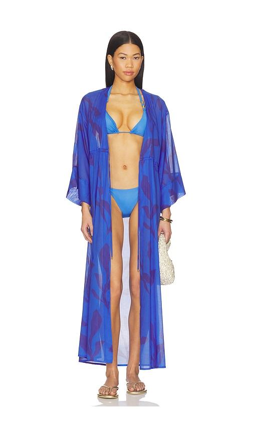 Vix Swimwear Yumi Long Cover Up Dress in Blue by VIX SWIMWEAR
