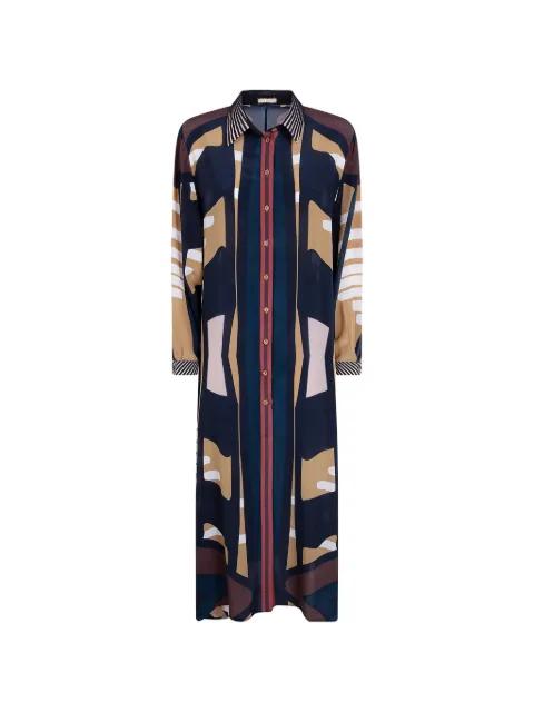 Riad abstract-print silk shirt dress by VOLANTIS