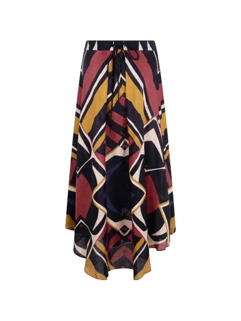 Safi geometric-print silk maxi skirt by VOLANTIS