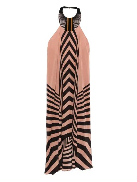 geometric-print halterneck maxi dress by VOLANTIS