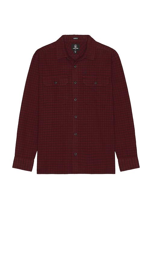 Volcom Augustone Long Sleeve Shirt in Red by VOLCOM
