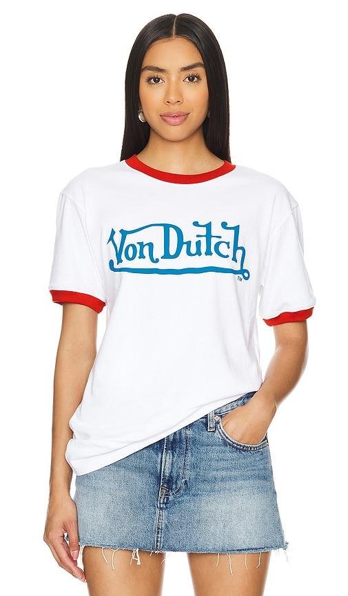 Von Dutch Hollywood Logo Tee in White by VON DUTCH