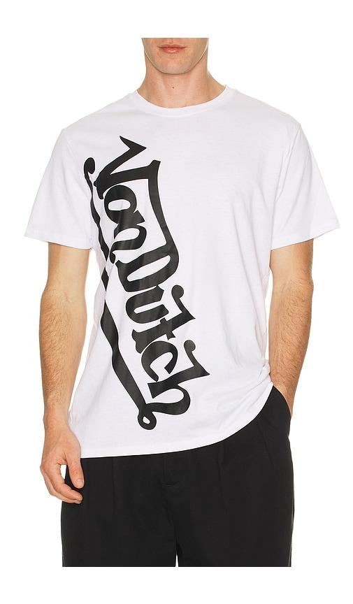 Von Dutch Vertical Logo Tee in White by VON DUTCH