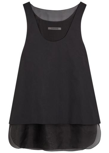 Kaia layered-effect cotton-poplin top by VORANIDA