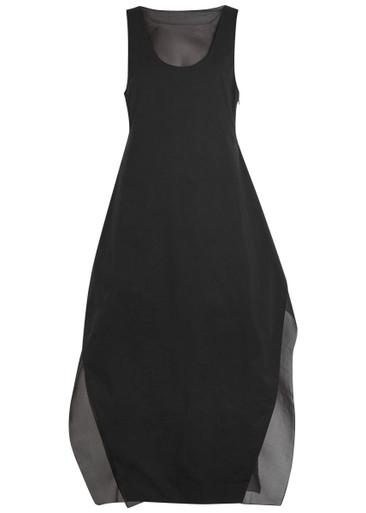 Katherine layered-effect cotton-poplin midi dress by VORANIDA